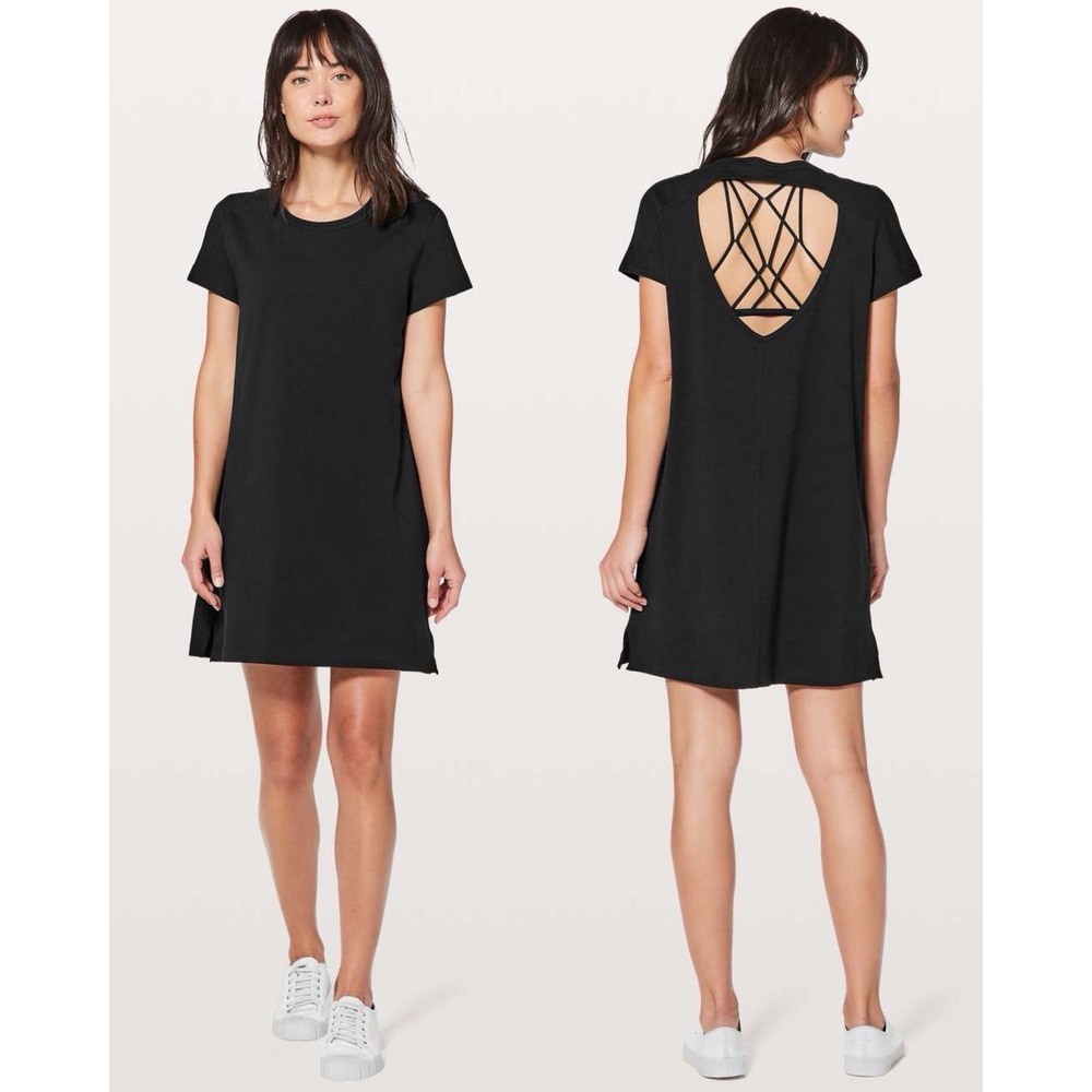Lululemon‎ Day Tripper Dress Black Athleisure Athleticwear